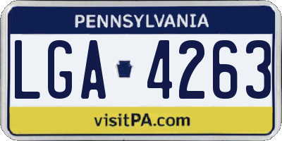PA license plate LGA4263