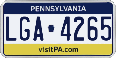 PA license plate LGA4265
