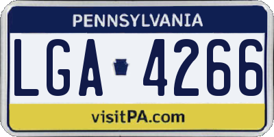 PA license plate LGA4266