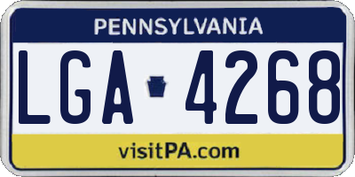 PA license plate LGA4268