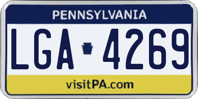 PA license plate LGA4269
