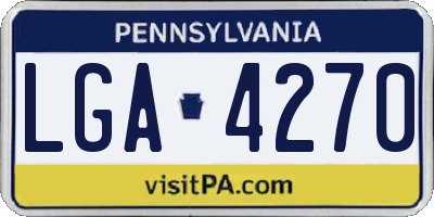 PA license plate LGA4270