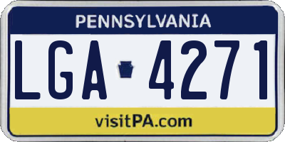 PA license plate LGA4271