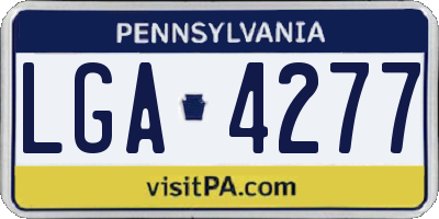 PA license plate LGA4277