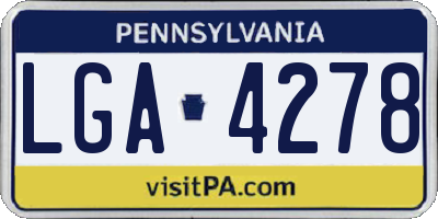 PA license plate LGA4278