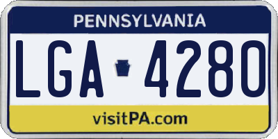 PA license plate LGA4280