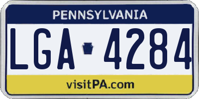 PA license plate LGA4284