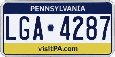 PA license plate LGA4287