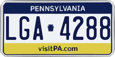 PA license plate LGA4288
