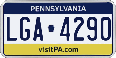 PA license plate LGA4290