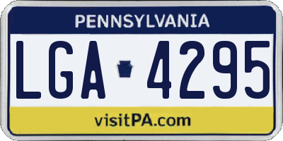 PA license plate LGA4295