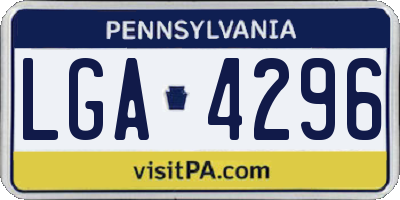 PA license plate LGA4296