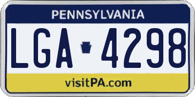 PA license plate LGA4298
