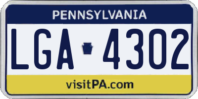 PA license plate LGA4302