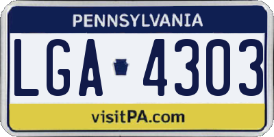 PA license plate LGA4303