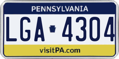 PA license plate LGA4304