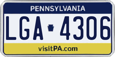 PA license plate LGA4306
