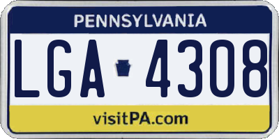 PA license plate LGA4308