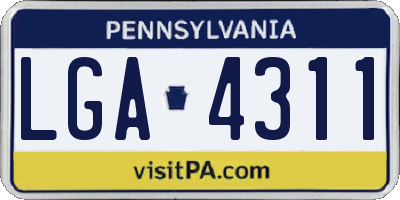PA license plate LGA4311