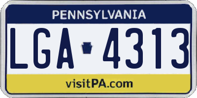 PA license plate LGA4313