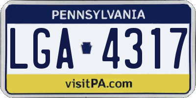 PA license plate LGA4317