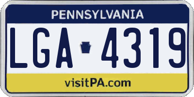 PA license plate LGA4319