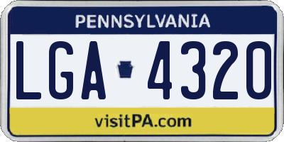 PA license plate LGA4320