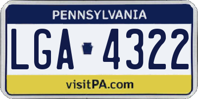 PA license plate LGA4322