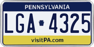 PA license plate LGA4325
