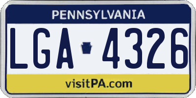 PA license plate LGA4326