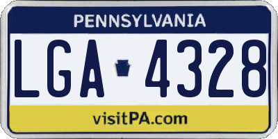 PA license plate LGA4328