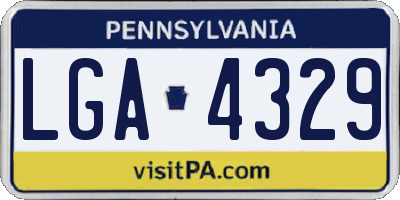 PA license plate LGA4329