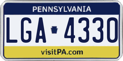 PA license plate LGA4330