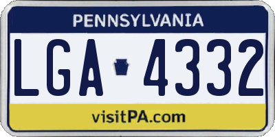 PA license plate LGA4332