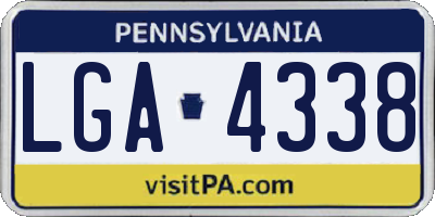 PA license plate LGA4338