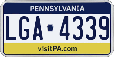 PA license plate LGA4339