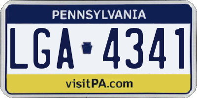 PA license plate LGA4341