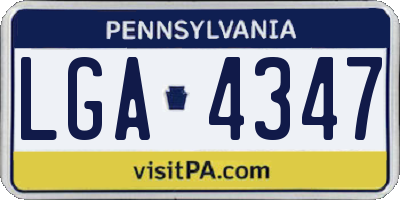 PA license plate LGA4347