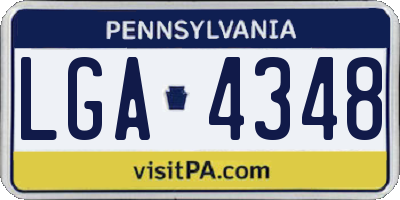 PA license plate LGA4348