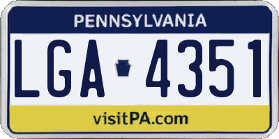 PA license plate LGA4351