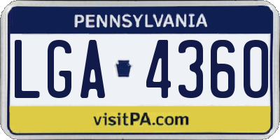 PA license plate LGA4360