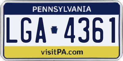 PA license plate LGA4361