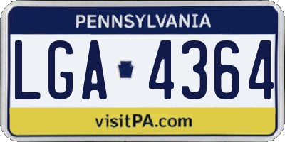 PA license plate LGA4364