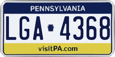 PA license plate LGA4368