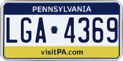 PA license plate LGA4369