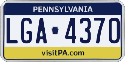 PA license plate LGA4370