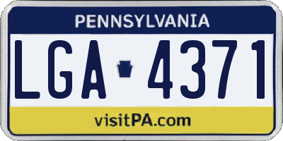 PA license plate LGA4371