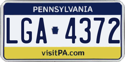PA license plate LGA4372