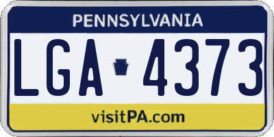 PA license plate LGA4373