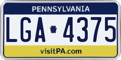 PA license plate LGA4375